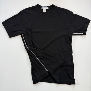 COMME DES GARCONS Full Side Zip Crew T-Shirt Mens‎ Medium Black Made in France